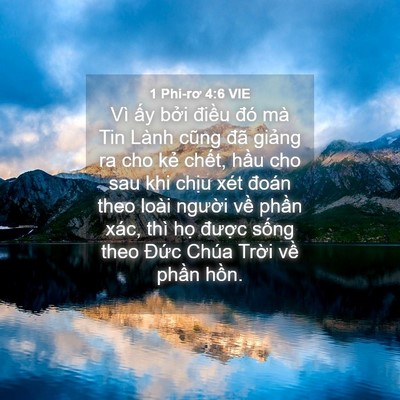 Picture 04 - 1 Phi-rơ 4:6 VIE - Vì ấy bởi điều đó mà Tin Lành cũng - Bible Verse Picture