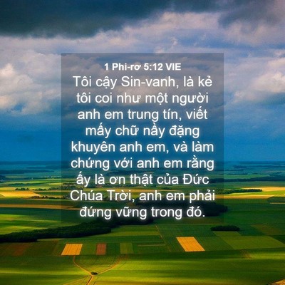 Picture 04 - 1 Phi-rơ 5:12 VIE - Tôi cậy Sin-vanh, là kẻ tôi coi như một - Bible Verse Picture