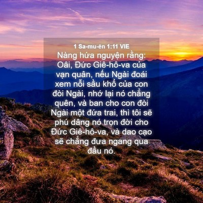 Picture 04 - 1 Sa-mu-ên 1:11 VIE - Nàng hứa nguyện rằng: Oâi, Đức - Bible Verse Picture