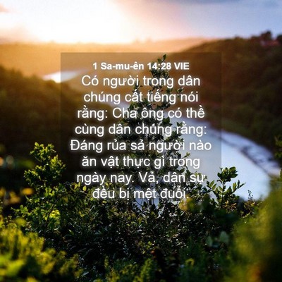 Picture 04 - 1 Sa-mu-ên 14:28 VIE - Có người trong dân chúng cất tiếng nói - Bible Verse Picture