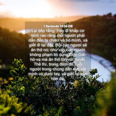 Picture 04 - 1 Sa-mu-ên 14:34 VIE - Lại tiếp rằng: Hãy đi khắp cơ binh rao - Bible Verse Picture