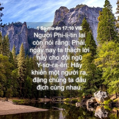 Picture 04 - 1 Sa-mu-ên 17:10 VIE - Người Phi-li-tin lại còn nói rằng: - Bible Verse Picture