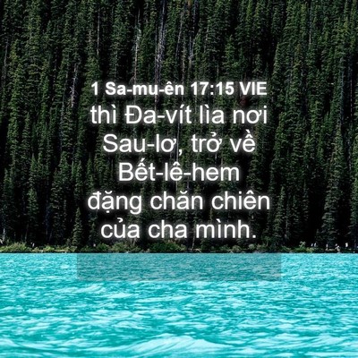 Picture 04 - 1 Sa-mu-ên 17:15 VIE - thì Đa-vít lìa nơi Sau-lơ, trở về - Bible Verse Picture
