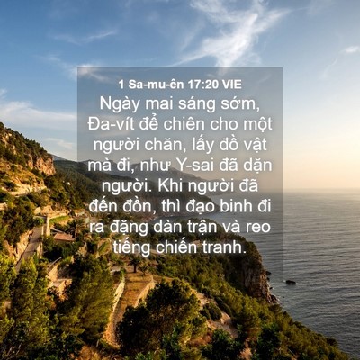 Picture 04 - 1 Sa-mu-ên 17:20 VIE - Ngày mai sáng sớm, Đa-vít để chiên cho - Bible Verse Picture