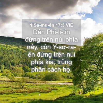 Picture 04 - 1 Sa-mu-ên 17:3 VIE - Dân Phi-li-tin đứng trên núi phía nầy, - Bible Verse Picture