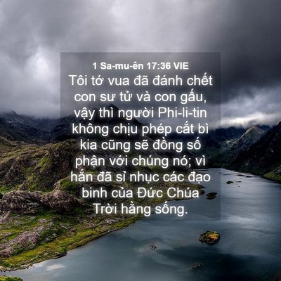 Picture 04 - 1 Sa-mu-ên 17:36 VIE - Tôi tớ vua đã đánh chết con sư tử và - Bible Verse Picture