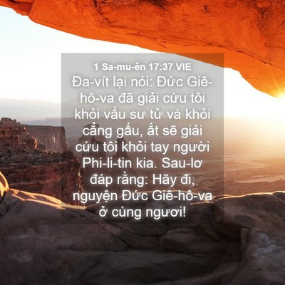 Picture 04 - 1 Sa-mu-ên 17:37 VIE - Đa-vít lại nói: Đức Giê-hô-va đã - Bible Verse Picture