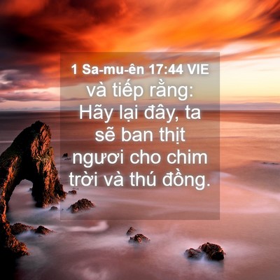 Picture 04 - 1 Sa-mu-ên 17:44 VIE - và tiếp rằng: Hãy lại đây, ta sẽ ban - Bible Verse Picture
