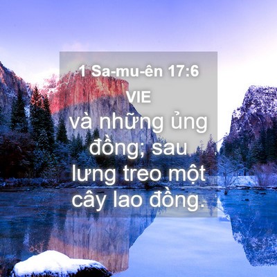 Picture 04 - 1 Sa-mu-ên 17:6 VIE - và những ủng đồng; sau lưng treo một - Bible Verse Picture
