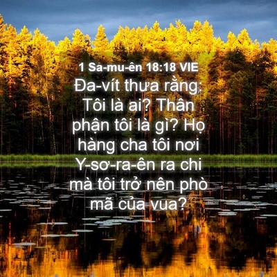 Picture 04 - 1 Sa-mu-ên 18:18 VIE - Đa-vít thưa rằng: Tôi là ai? Thân phận - Bible Verse Picture