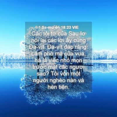 Picture 04 - 1 Sa-mu-ên 18:23 VIE - Các tôi tớ của Sau-lơ nói lại các - Bible Verse Picture