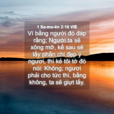 Picture 04 - 1 Sa-mu-ên 2:16 VIE - Ví bằng người đó đáp rằng; Người - Bible Verse Picture