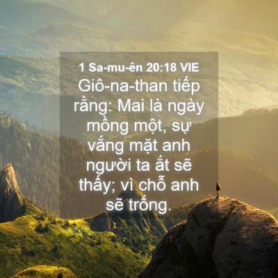 Picture 04 - 1 Sa-mu-ên 20:18 VIE - Giô-na-than tiếp rằng: Mai là ngày mồng - Bible Verse Picture