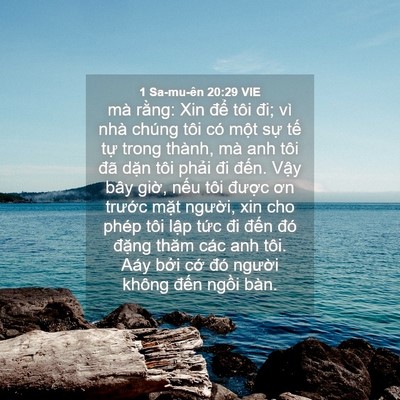 Picture 04 - 1 Sa-mu-ên 20:29 VIE - mà rằng: Xin để tôi đi; vì nhà chúng - Bible Verse Picture