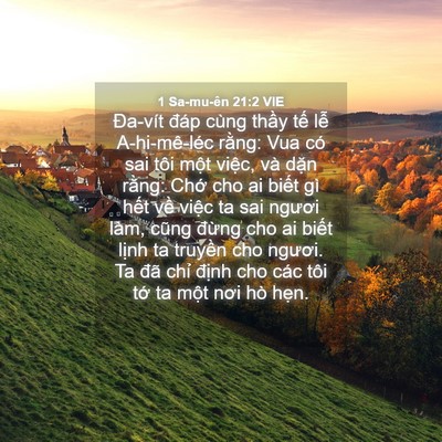 Picture 04 - 1 Sa-mu-ên 21:2 VIE - Đa-vít đáp cùng thầy tế lễ - Bible Verse Picture