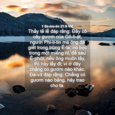 Picture 04 - 1 Sa-mu-ên 21:9 VIE - Thầy tế lễ đáp rằng: Đây có cây - Bible Verse Picture