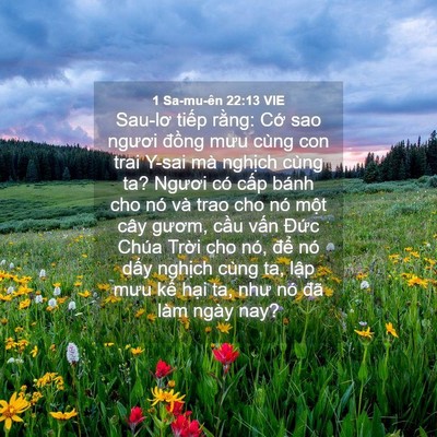 Picture 04 - 1 Sa-mu-ên 22:13 VIE - Sau-lơ tiếp rằng: Cớ sao ngươi đồng - Bible Verse Picture