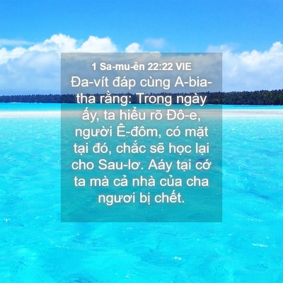 Picture 04 - 1 Sa-mu-ên 22:22 VIE - Đa-vít đáp cùng A-bia-tha rằng: Trong - Bible Verse Picture