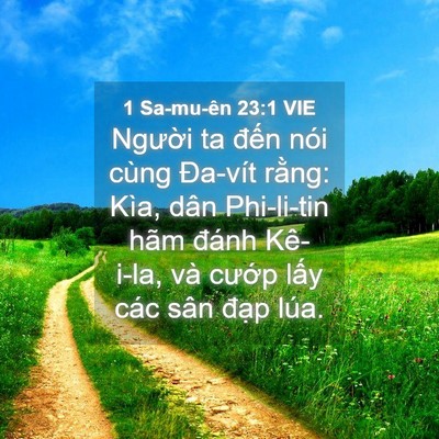 Picture 04 - 1 Sa-mu-ên 23:1 VIE - Người ta đến nói cùng Đa-vít rằng: - Bible Verse Picture