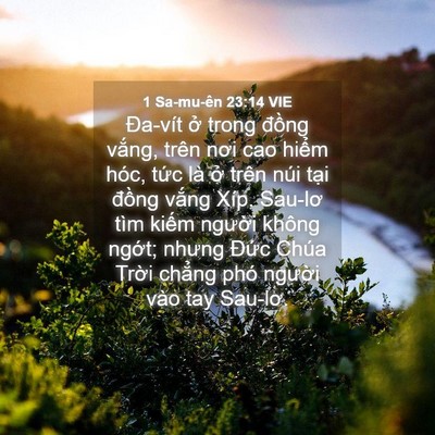Picture 04 - 1 Sa-mu-ên 23:14 VIE - Đa-vít ở trong đồng vắng, trên nơi cao - Bible Verse Picture