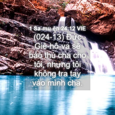 Picture 04 - 1 Sa-mu-ên 24:12 VIE - (024-13) Đức Giê-hô-va sẽ báo thù cha - Bible Verse Picture