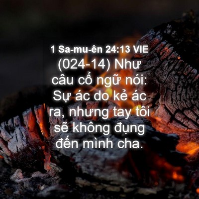 Picture 04 - 1 Sa-mu-ên 24:13 VIE - (024-14) Như câu cổ ngữ nói: Sự ác do - Bible Verse Picture
