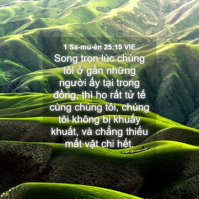 Picture 04 - 1 Sa-mu-ên 25:15 VIE - Song trọn lúc chúng tôi ở gần những - Bible Verse Picture