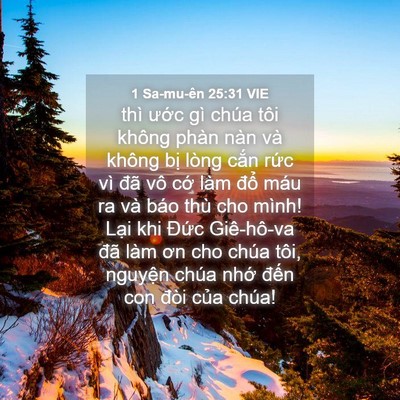 Picture 04 - 1 Sa-mu-ên 25:31 VIE - thì ước gì chúa tôi không phàn nàn và - Bible Verse Picture
