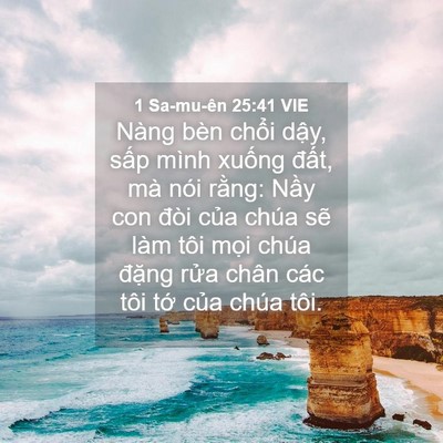 Picture 04 - 1 Sa-mu-ên 25:41 VIE - Nàng bèn chổi dậy, sấp mình xuống - Bible Verse Picture