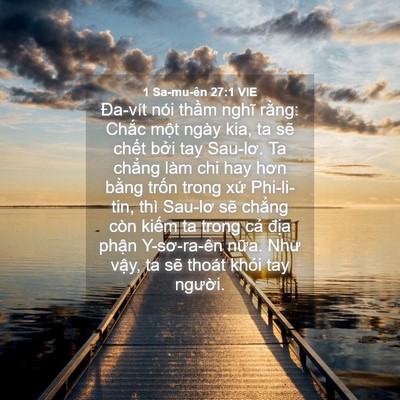 Picture 04 - 1 Sa-mu-ên 27:1 VIE - Đa-vít nói thầm nghĩ rằng: Chắc một - Bible Verse Picture