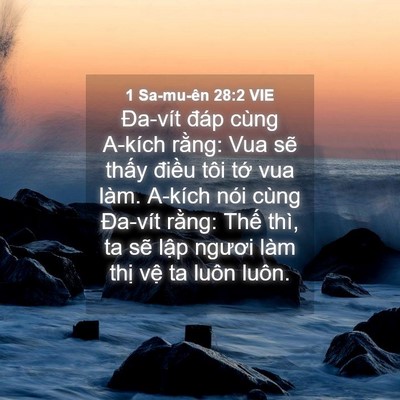 Picture 04 - 1 Sa-mu-ên 28:2 VIE - Đa-vít đáp cùng A-kích rằng: Vua sẽ - Bible Verse Picture