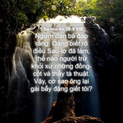 Picture 04 - 1 Sa-mu-ên 28:9 VIE - Người đàn bà đáp rằng: Oâng biết rõ - Bible Verse Picture