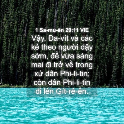 Picture 04 - 1 Sa-mu-ên 29:11 VIE - Vậy, Đa-vít và các kẻ theo người dậy - Bible Verse Picture