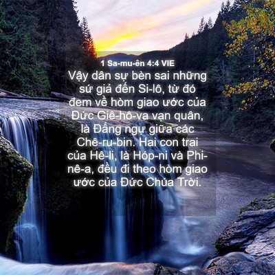 Picture 04 - 1 Sa-mu-ên 4:4 VIE - Vậy dân sự bèn sai những sứ giả - Bible Verse Picture