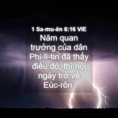 Picture 04 - 1 Sa-mu-ên 6:16 VIE - Năm quan trưởng của dân Phi-li-tin đã - Bible Verse Picture