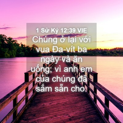 Picture 04 - 1 Sử Ký 12:39 VIE - Chúng ở lại với vua Đa-vít ba ngày và - Bible Verse Picture