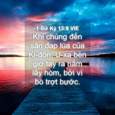 Picture 04 - 1 Sử Ký 13:9 VIE - Khi chúng đến sân đạp lúa của - Bible Verse Picture