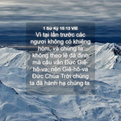 Picture 04 - 1 Sử Ký 15:13 VIE - Vì tại lần trước các ngươi không có - Bible Verse Picture