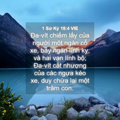 Picture 04 - 1 Sử Ký 18:4 VIE - Đa-vít chiếm lấy của người một ngàn - Bible Verse Picture