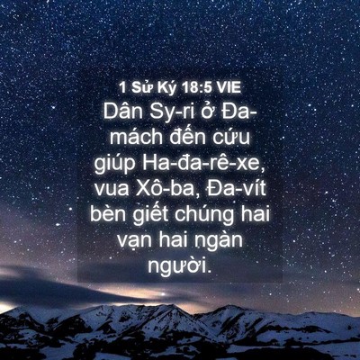 Picture 04 - 1 Sử Ký 18:5 VIE - Dân Sy-ri ở Đa-mách đến cứu giúp - Bible Verse Picture