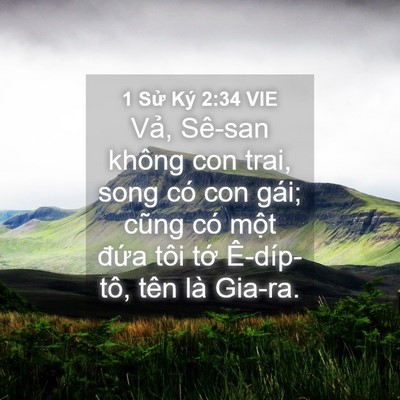 Picture 04 - 1 Sử Ký 2:34 VIE - Vả, Sê-san không con trai, song có con gái; - Bible Verse Picture