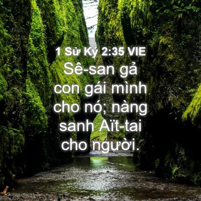Picture 04 - 1 Sử Ký 2:35 VIE - Sê-san gả con gái mình cho nó; nàng sanh - Bible Verse Picture