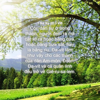 Picture 04 - 1 Sử Ký 20:3 VIE - Còn dân sự ở trong thành, người đem ra - Bible Verse Picture