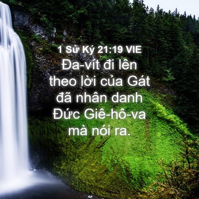 Picture 04 - 1 Sử Ký 21:19 VIE - Đa-vít đi lên theo lời của Gát đã - Bible Verse Picture