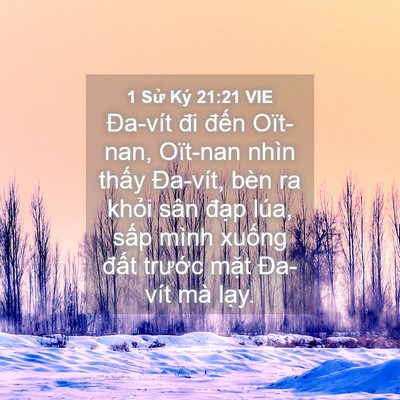 Picture 04 - 1 Sử Ký 21:21 VIE - Đa-vít đi đến Oït-nan, Oït-nan nhìn - Bible Verse Picture