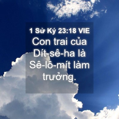 Picture 04 - 1 Sử Ký 23:18 VIE - Con trai của Dít-sê-ha là Sê-lô-mít làm - Bible Verse Picture