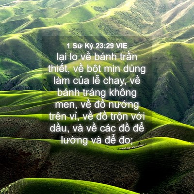 Picture 04 - 1 Sử Ký 23:29 VIE - lại lo về bánh trần thiết, về bột - Bible Verse Picture