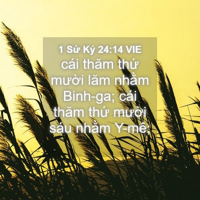 Picture 04 - 1 Sử Ký 24:14 VIE - cái thăm thứ mười lăm nhằm Binh-ga; - Bible Verse Picture