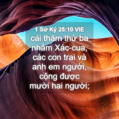 Picture 04 - 1 Sử Ký 25:10 VIE - cái thăm thứ ba nhằm Xác-cua, các con - Bible Verse Picture