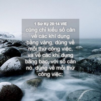 Picture 04 - 1 Sử Ký 28:14 VIE - cũng chỉ kiểu số cân về các khí - Bible Verse Picture